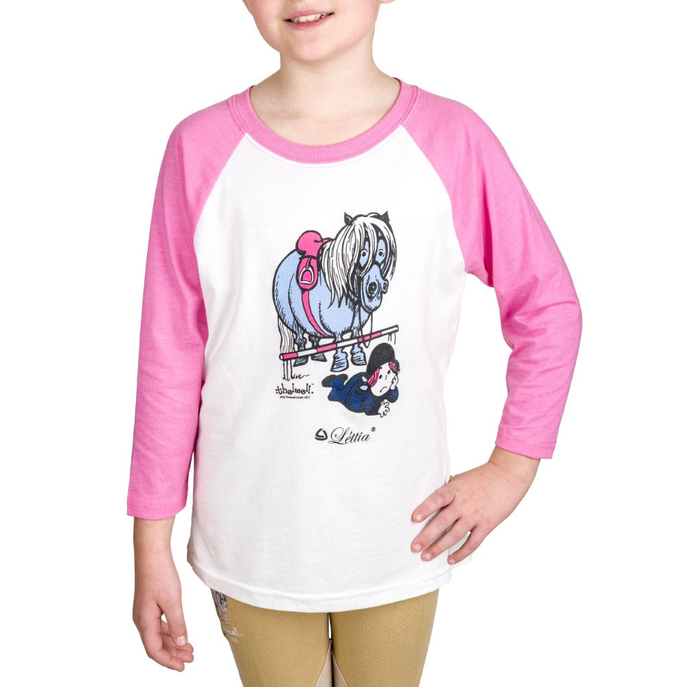 Lettia Thelwell Youth 3/4 Sleeve T-Shirt - Soft Cotton Tee for Kids & Teens - Perfect for School, Play & Everyday Wear
