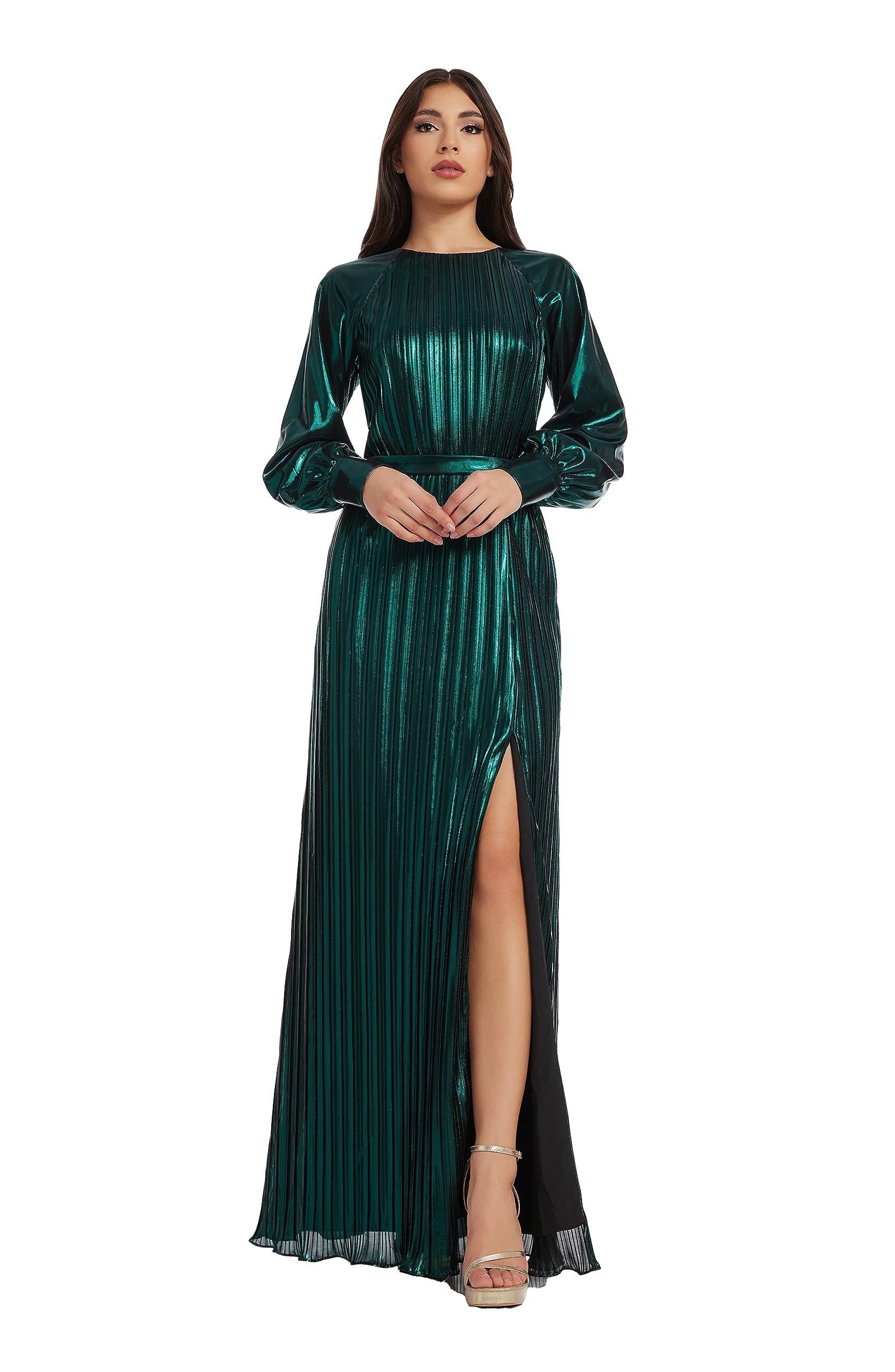 Dress the Population Women's Calista Fit and Flare Maxi Dress - Elegant Long Formal Gown for Weddings, Parties & Special Occasions