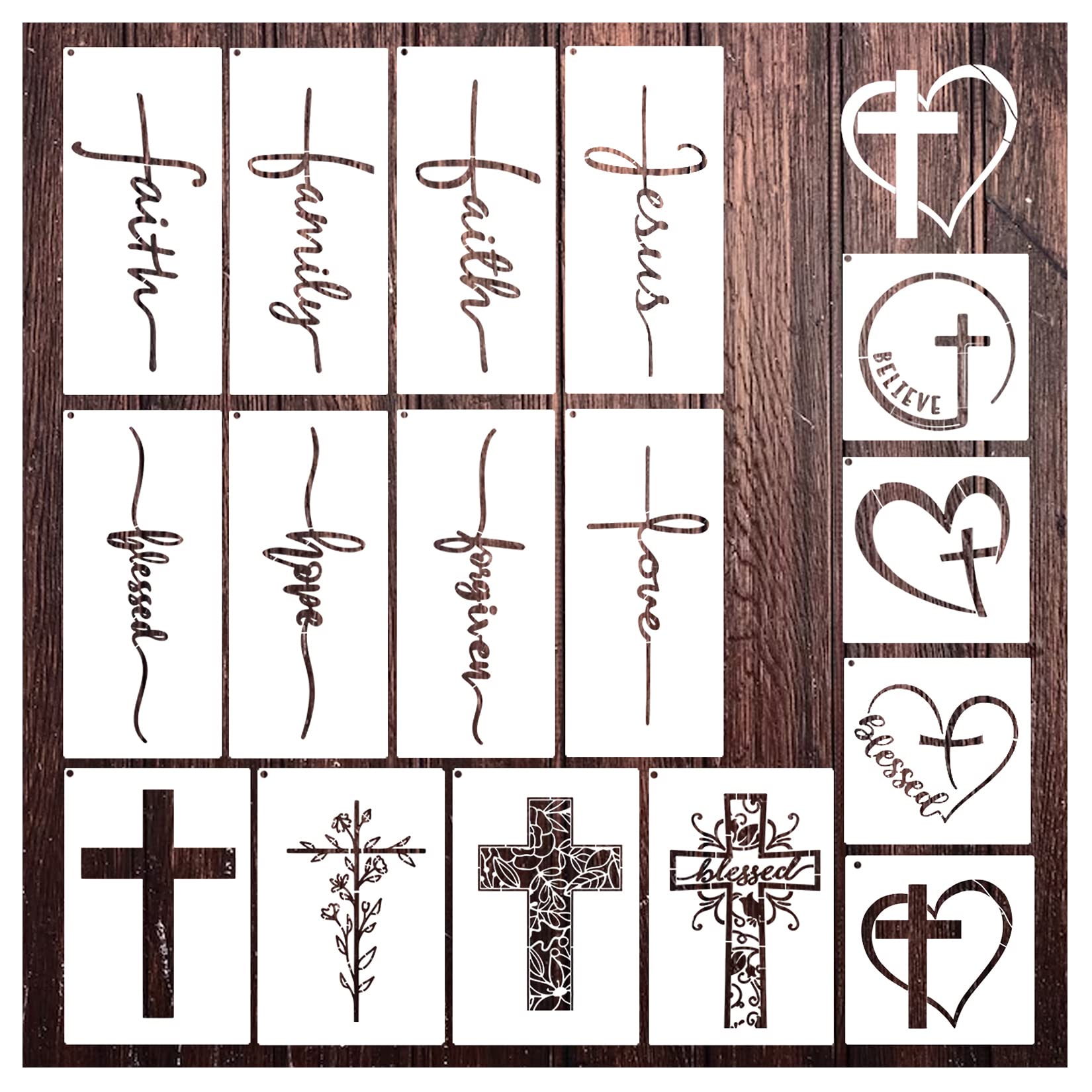 Christian Wood Stencils - Bible Verse & Faith Décor for Farmhouse Signs