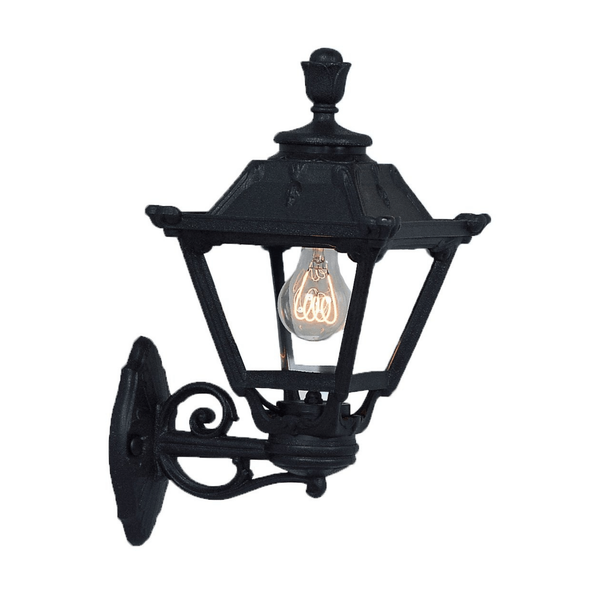 Bisso Golia Black Clear E27 Wall Light - Vintage Industrial Style Sconce for Living Room, Bedroom, Hallway & Outdoor Lighting