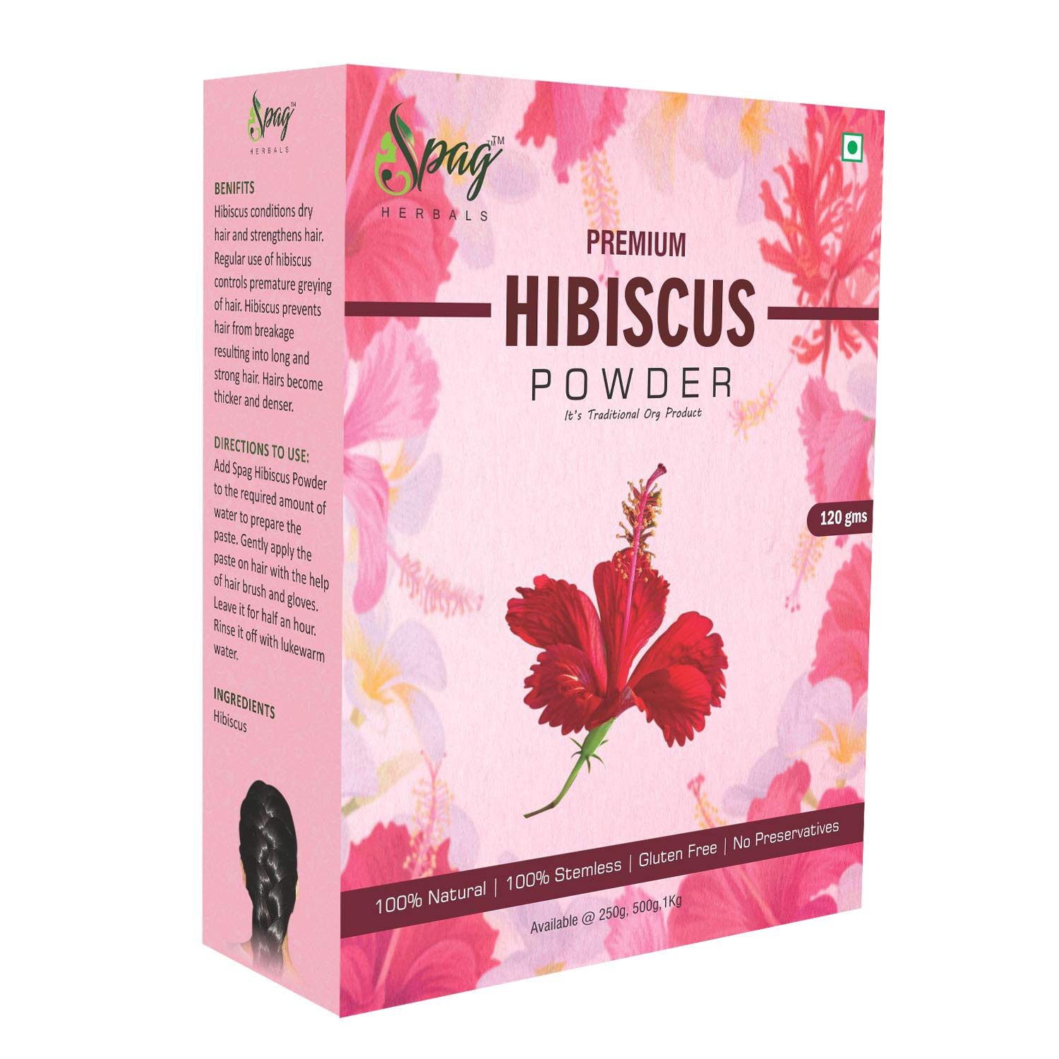 Organic Hibiscus Flower Powder for Face & Hair - 120g | Hydrating, Anti-Aging, Skin & Hair Care | Perfect for DIY Face Masks & Hair Treatments