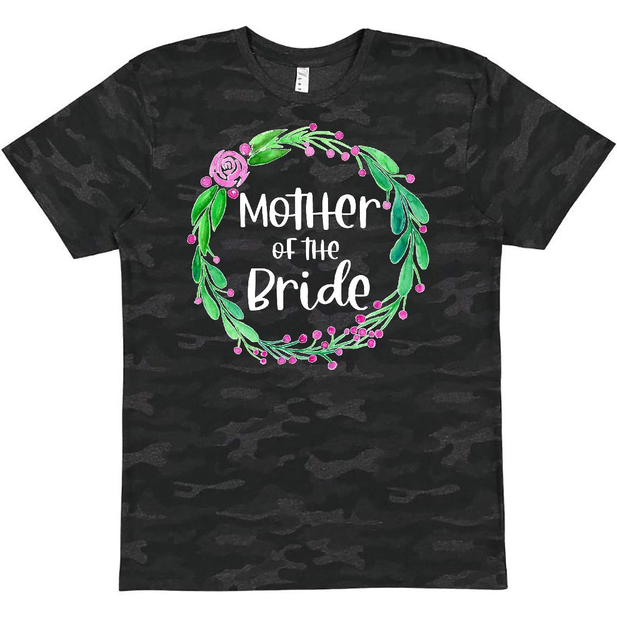Inktastic Mother of The Bride Rose Wreath T-Shirt - Comfortable Cotton Tee for Wedding Events, Bridal Shower & Family Gatherings