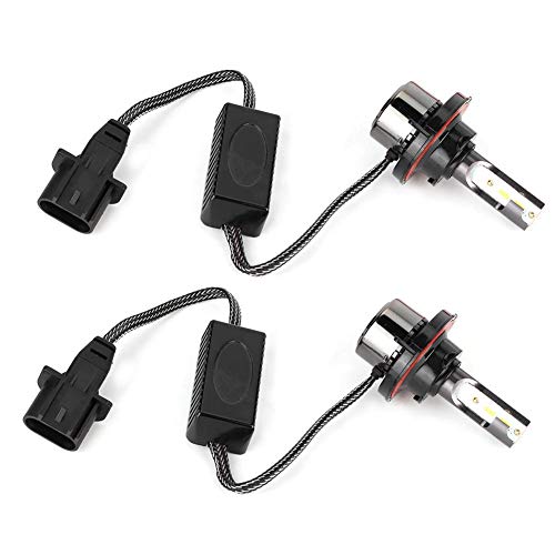 Qiilu LED Headlight Bulbs 2Pcs - 60W 6000K Bright White Mini Auto Lamp Bulbs (L8 H13 9006 Compatible) for Improved Night Driving & Road Safety