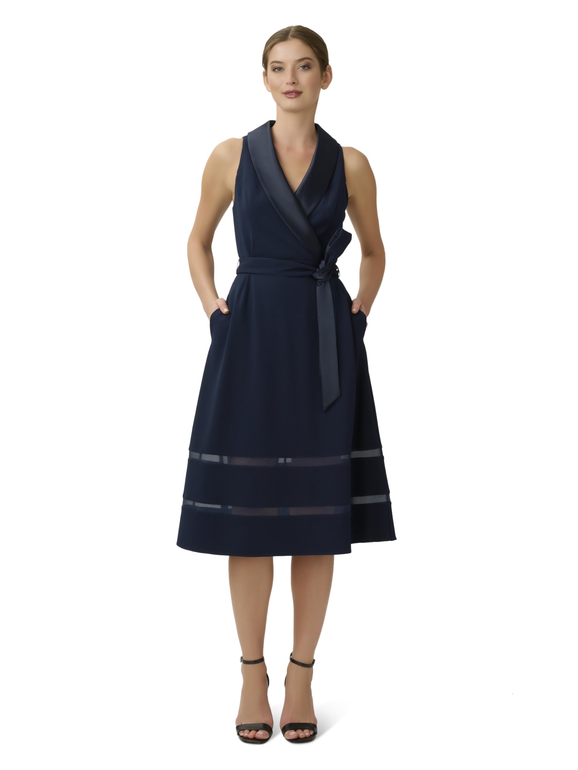 Adrianna Papell Women's Knit Crepe Midi Dress - Elegant Casual & Party Wear for Women, Perfect for Weddings, Cocktail Events & Office Outfits