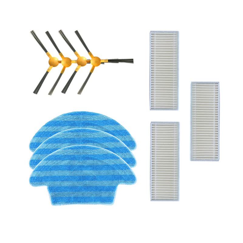 **Conga Cecotek 950 Vacuum Cleaner Parts - Side Brush, Mop Cloth & Filter Replacement Compatible with Robotic Vacuum Cleaners (4-Pack) – Ideal for Home Cleaning & Maintenance**