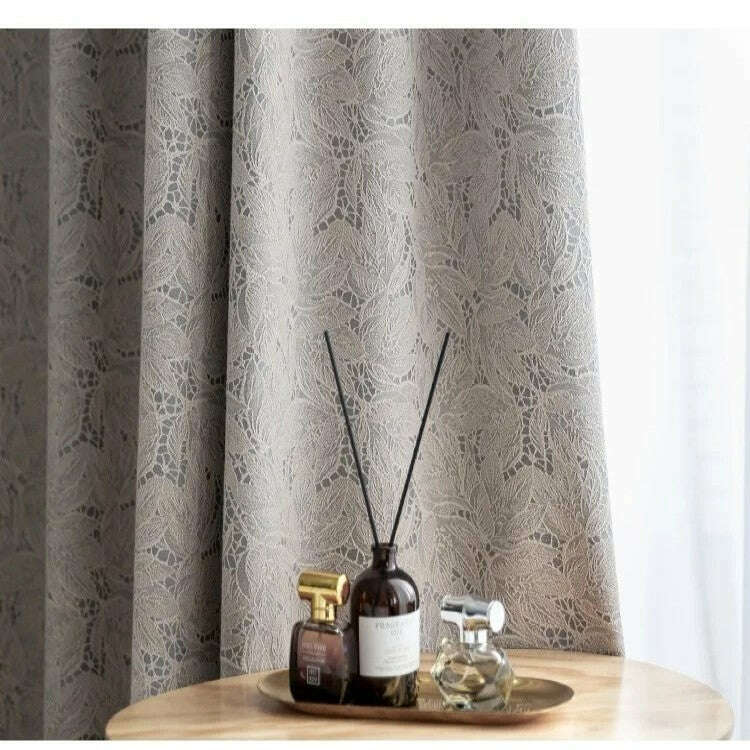 T.B. London Literary Lace Blackout Curtains in Ivory - Elegant Window Treatments for Bedroom & Living Room