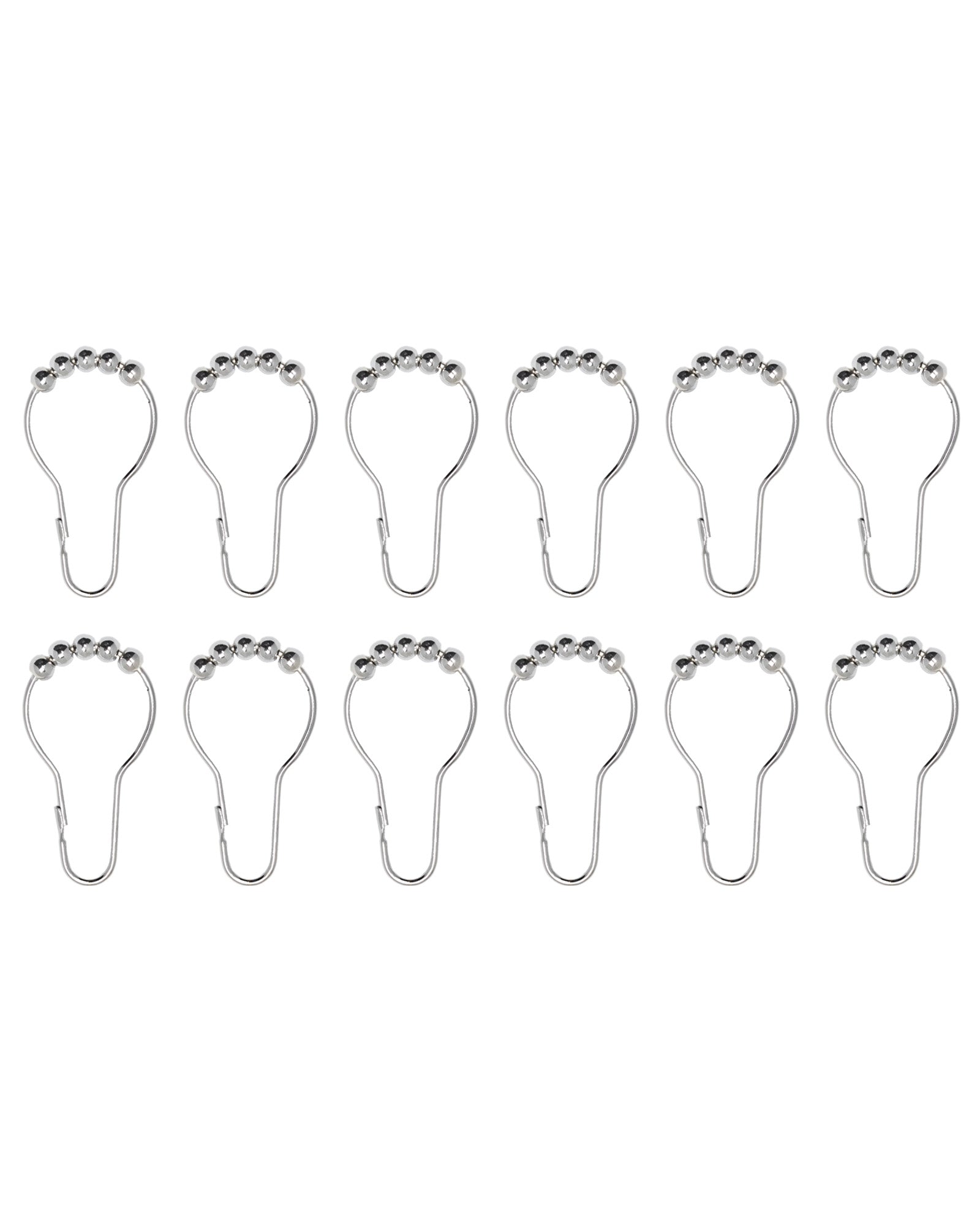 12 Pack Chrome Shower Curtain Rings - Rust-Resistant & Durable for Bathroom, Hotel, and Home Decor