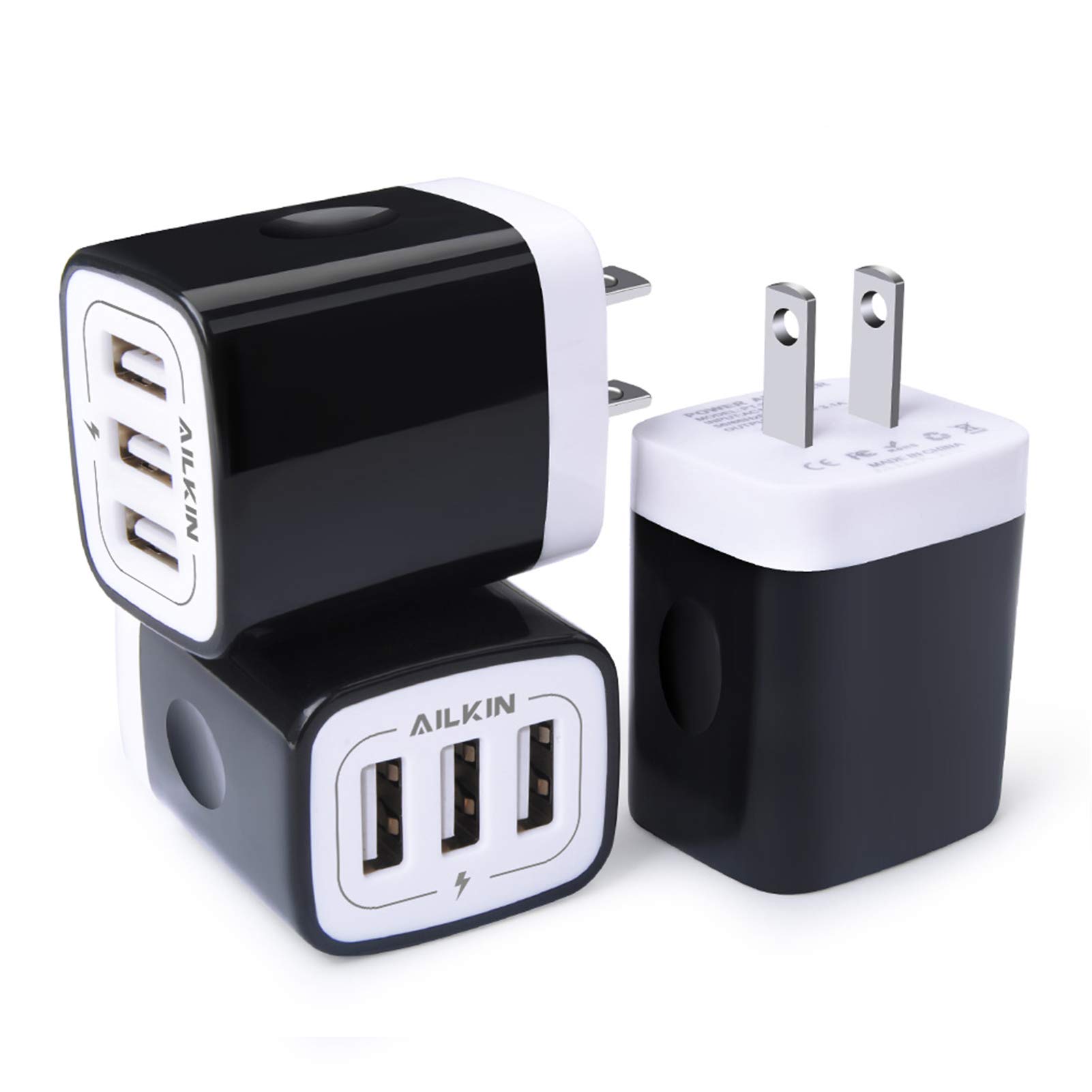 AILKIN 3.1A Fast Wall Charger with Multiple USB Ports - Quick Charging Power Adapter for iPhone 14/13/12/11/10/8/7/6 Pro Max Mini, Samsung Galaxy, Pixel, Kindle - Perfect for Home, Office & Travel Use