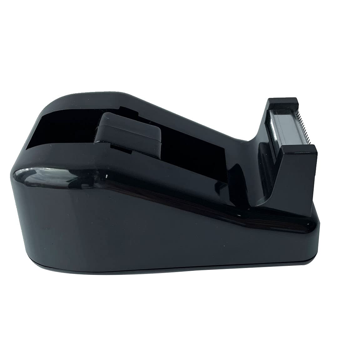 Cute Black Desktop Tape Dispenser with Nano Pads Fix Base - Compact Office Tape Holder for Paper Wrapping, Gift Packaging & Craft Projects