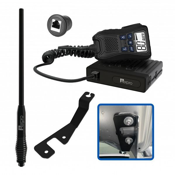Aerpro APFOCBH2 5W UHF CB Radio Kit for 2022 Ford Ranger - Hidden Installation, Off-Road Communication, Truck Accessories for Camping & Overlanding
