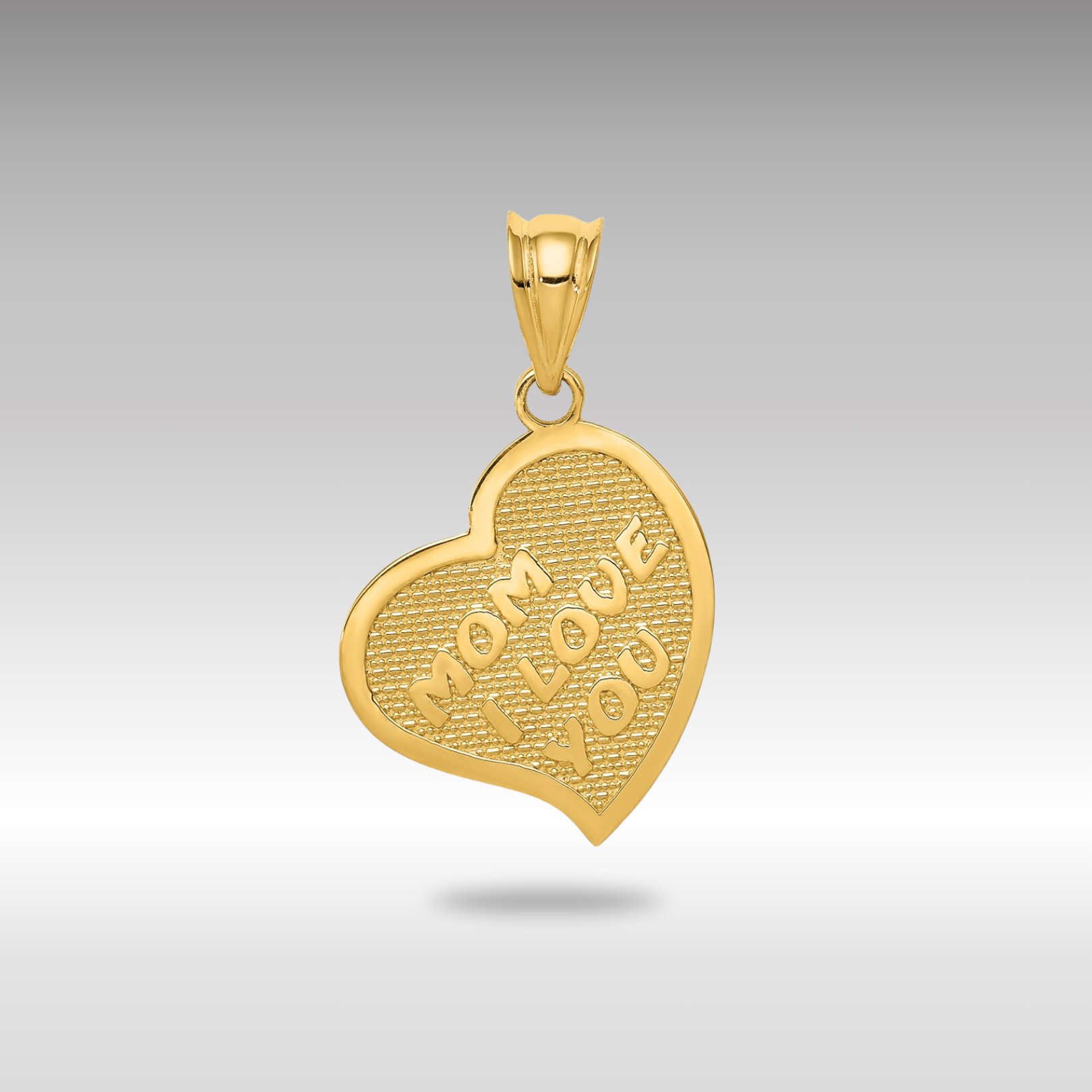 Gold Polished Mom I Love You & Cross Reversible Heart Pendant Necklace - Model K5890 | Perfect Gift for Mother's Day, Birthday & Anniversary