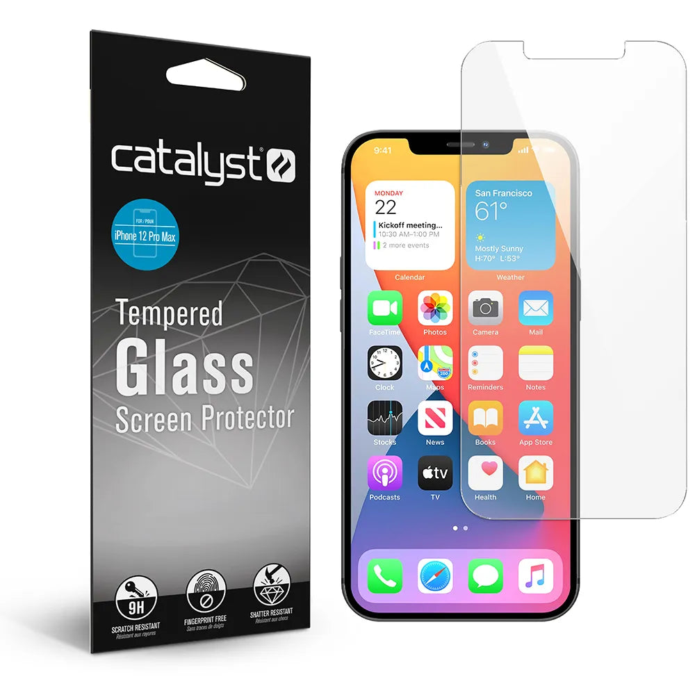 iPhone 12 Pro Max Tempered Glass Screen Protector - 9H Hardness, Anti-Scratch, Bubble-Free, HD Clear - Perfect for Daily Use, Gaming & Outdoor Activities
