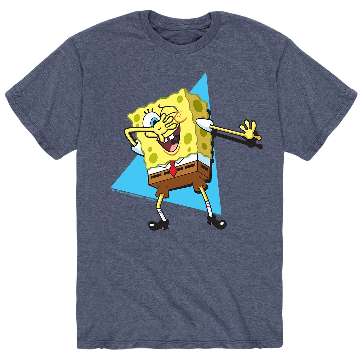 Spongebob Squarepants Dab Graphic T-Shirt for Men - Soft Cotton Short Sleeve Tee - Funny Cartoon Casual Shirt for Fans, Gifts, and Everyday Wear