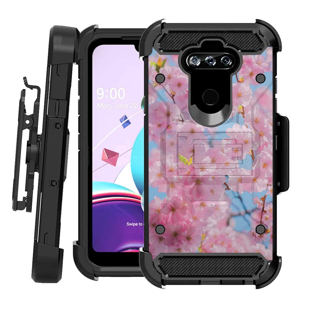 Ohiya Kickstand Case for LG K31 - Heavy Duty Belt Clip Holster - Cherry Pink for Outdoor & Work
