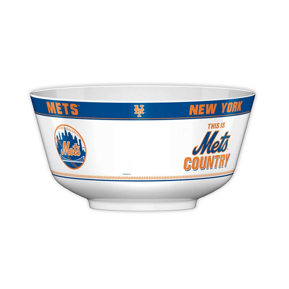 Fremont Die New York Mets Party Bowl - Premium MLB Team Themed Serving Dish for Game Day Snacks, Tailgating & Sports Parties
