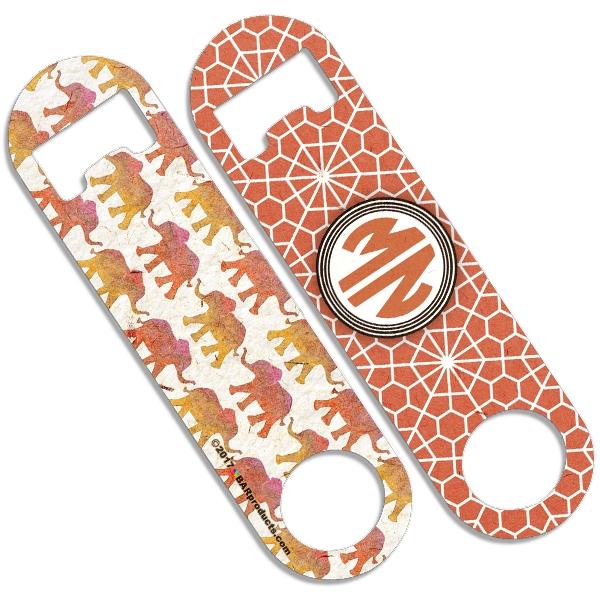 Personalized Skinny Mini Bottle Opener with Monogram Watercolor Elephant Design - Perfect for Weddings, Parties, and Unique Gifts