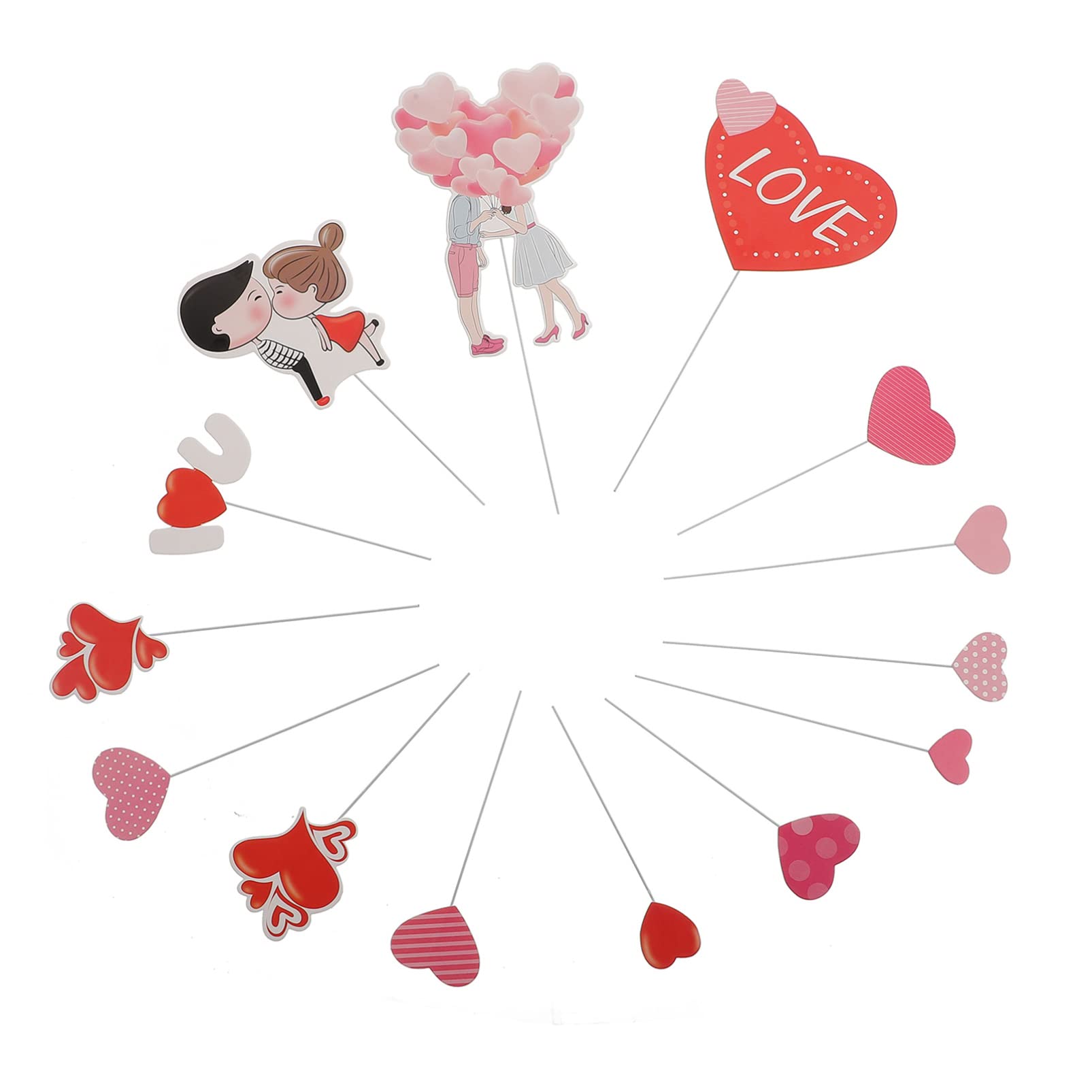 ABOOFAN 6 Sets Valentine's Day Cake Toppers - Romantic Heart-Shaped Cake Picks for Wedding, Engagement & Cupcake Decorations | Perfect for Valentine's Parties, Anniversary Celebrations & Romantic Dessert Displays