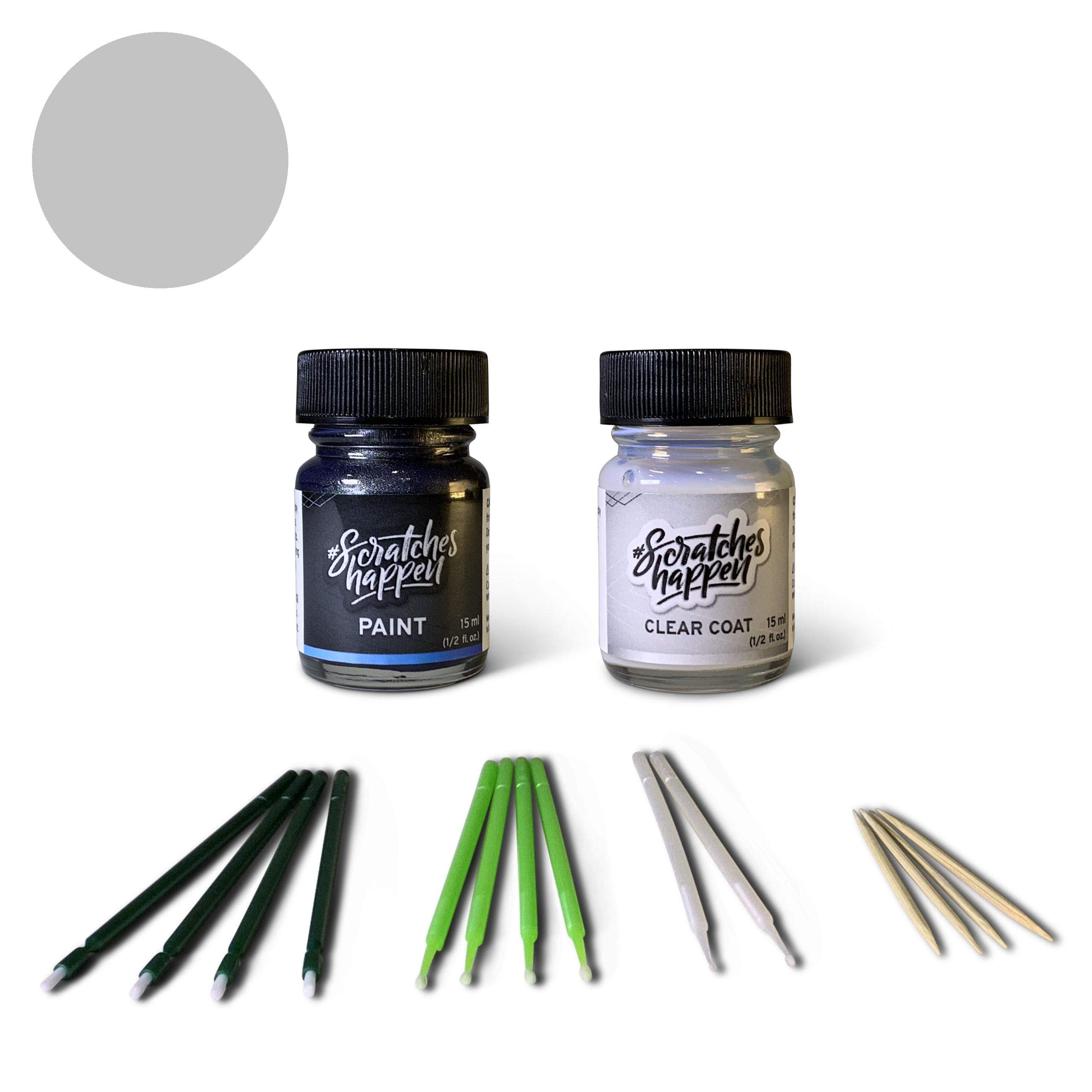 ScratchesHappen Exact-Match Touch Up Paint Kit - Molten Silver (T8T) for Hyundai - Paint + Clear Coat | Car Scratch Repair for Hyundai Vehicles | Perfect for Minor Scratches, Chips & Paint Damage