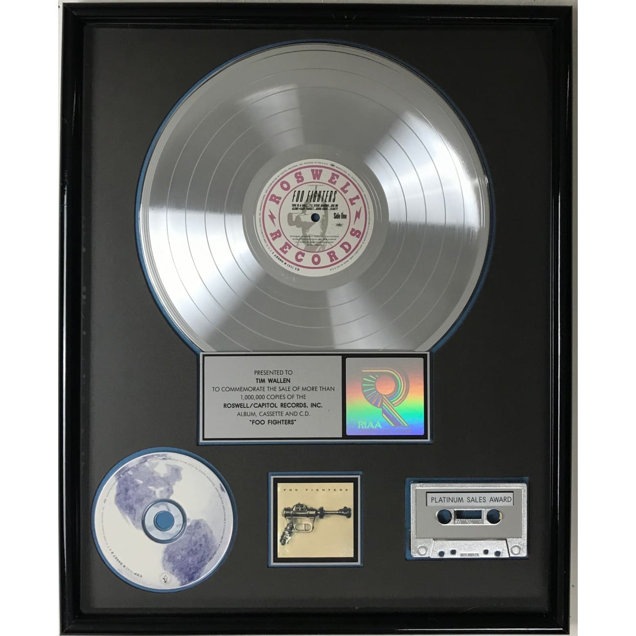 Foo Fighters Debut RIAA Platinum Album Award - Certified Music Collectible for Fans & Display