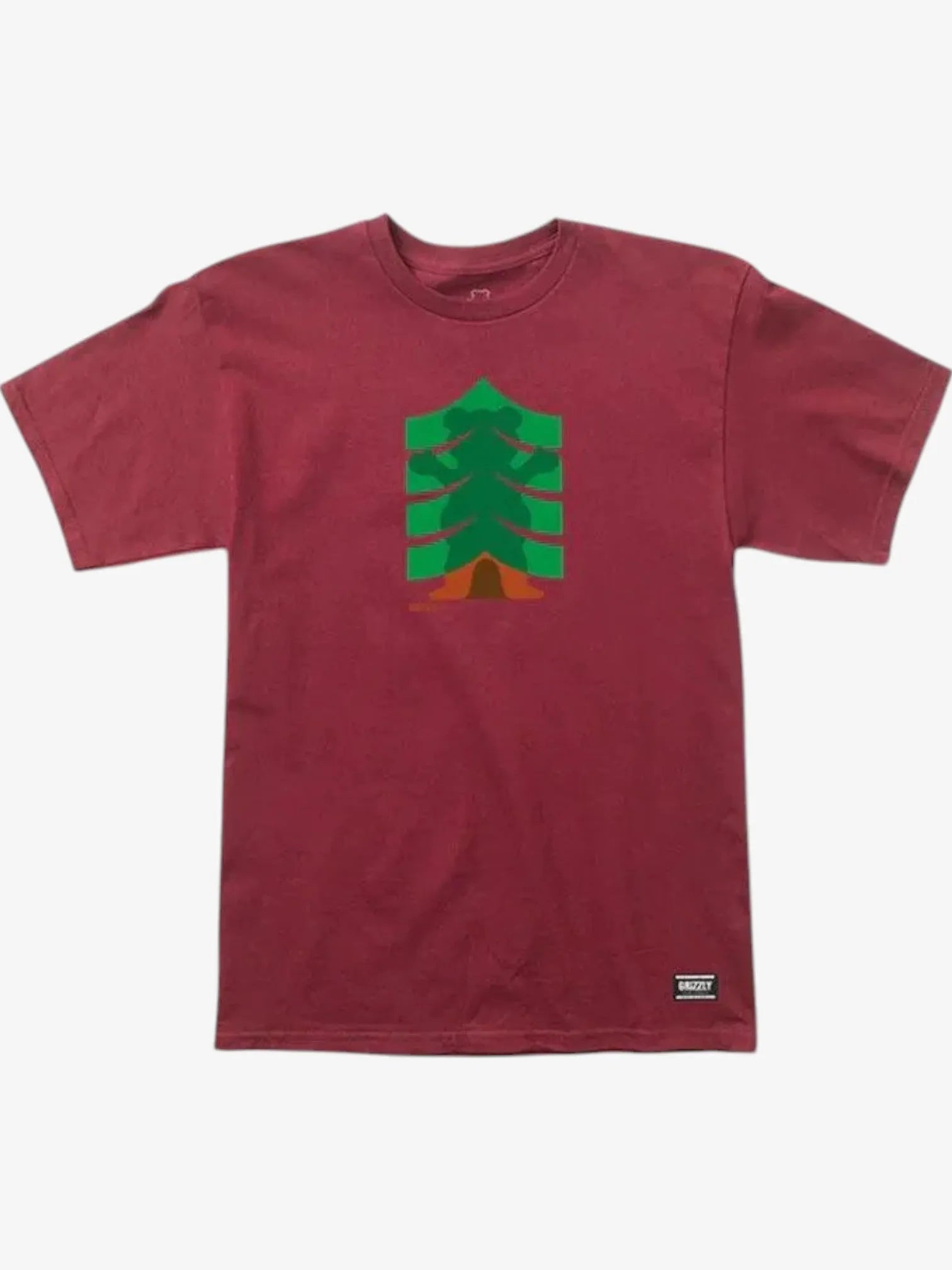 Grizzly Stronger Bordo T-Shirt for Men - Premium Cotton Comfort Fit Casual Tee - Perfect for Gym, Workout, and Everyday Wear