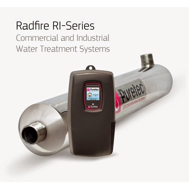 Puretec Radfire RI 6K Commercial UV Water Purification System - 56-106LPM Flow Rate | Ultraviolet Disinfection for Drinking Water, Pools & Industrial Use
