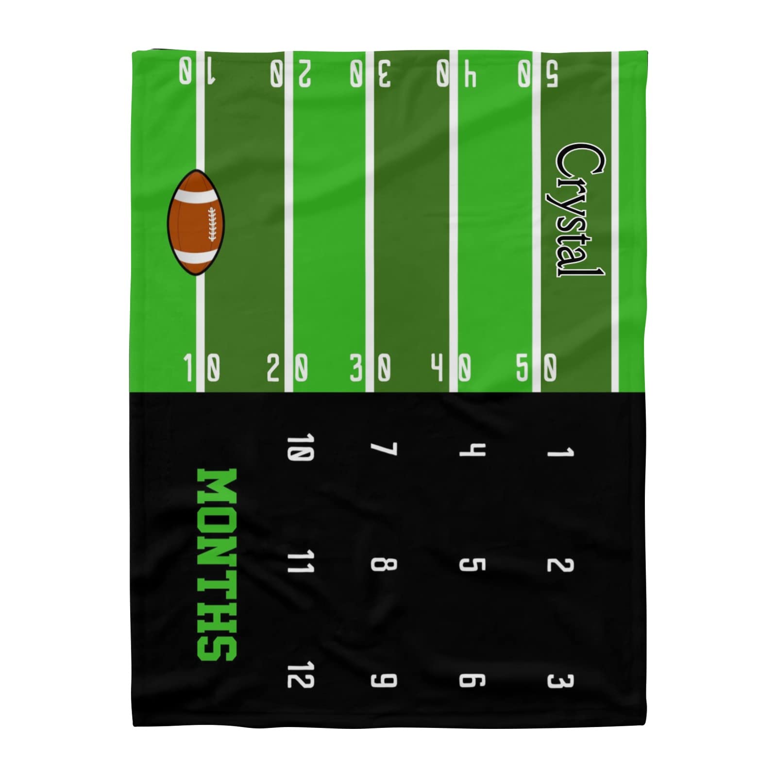 Custom Personalized Baby Blanket with Name - Super Soft Fleece Sports Ball Design - 60