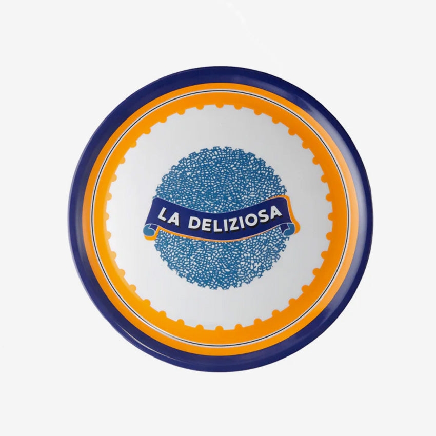 Bitossi Home La Deliziosa Pizza Plate - Authentic Italian Ceramic Dinner Plate for Pizza, Pasta & Appetizers - Perfect for Italian Restaurants, Home Dining & Gift Giving