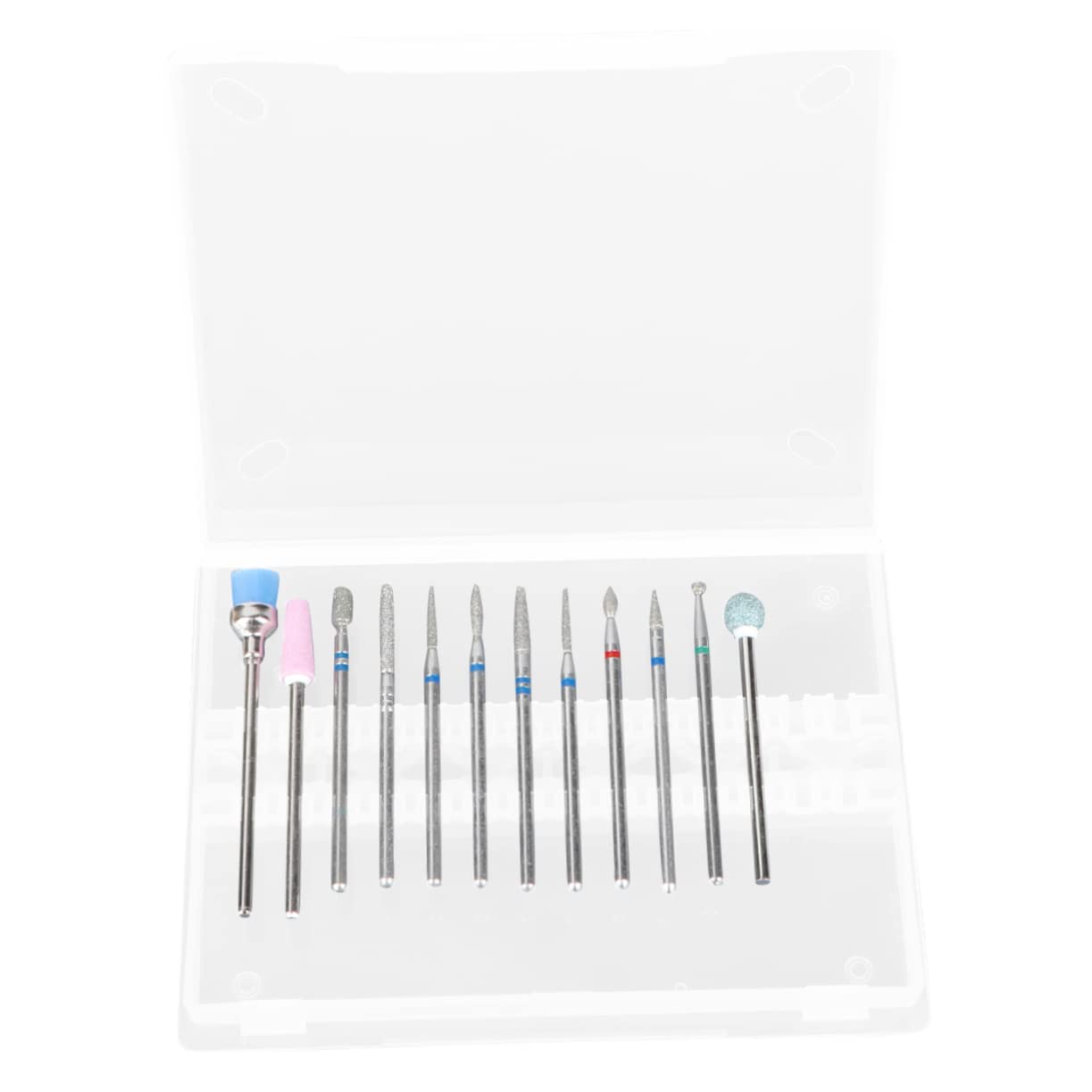 Professional 12-Piece Diamond Nail Drill Bit Set for Electric Manicure & Pedicure Tools - Minkissy High-Speed Grinding Heads for Gel Nails, Acrylics & Nail Art - Perfect for Salon & Home Nail Care