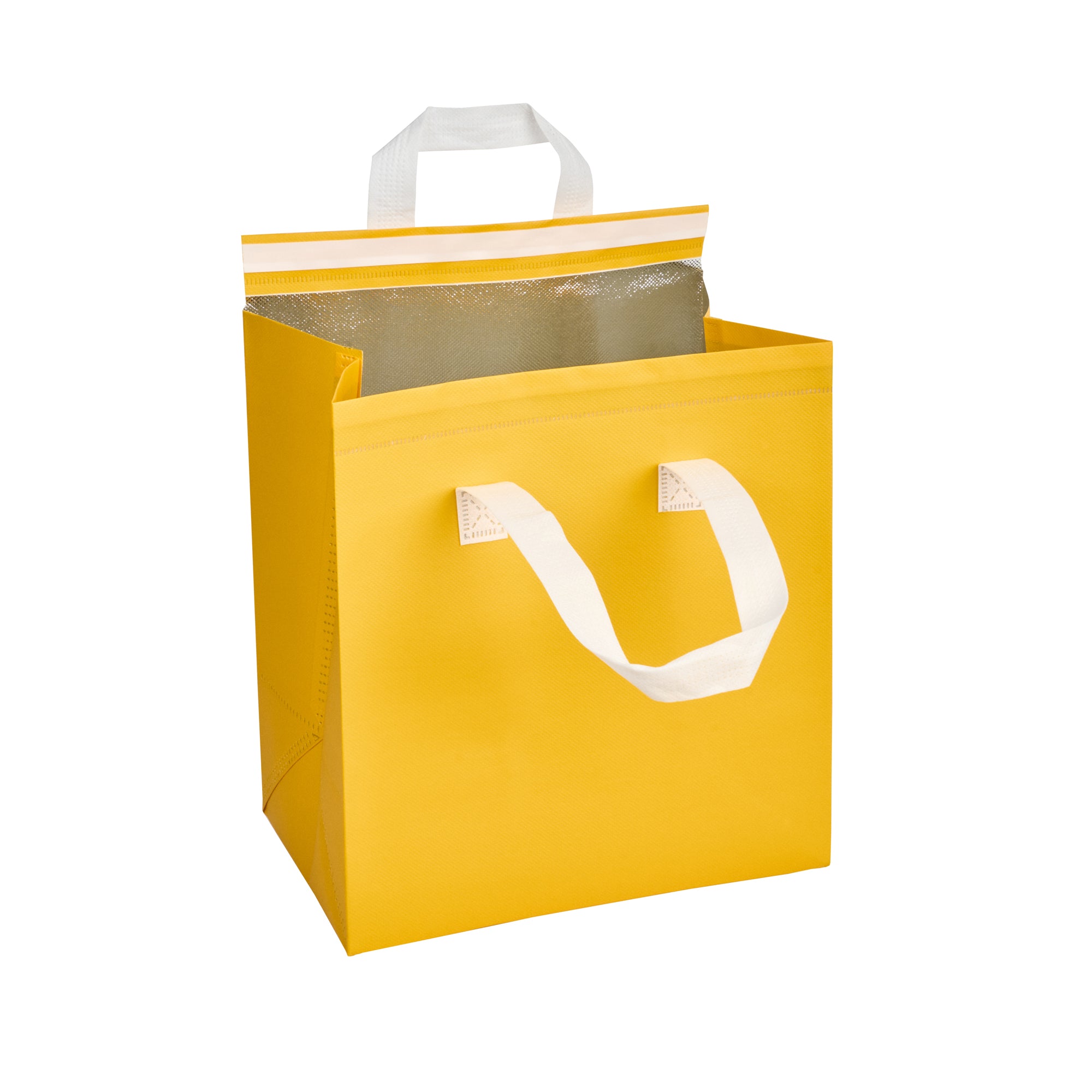 Premium Yellow Insulated Takeout Bags - Tamper Evident Food Delivery Bags (10.25