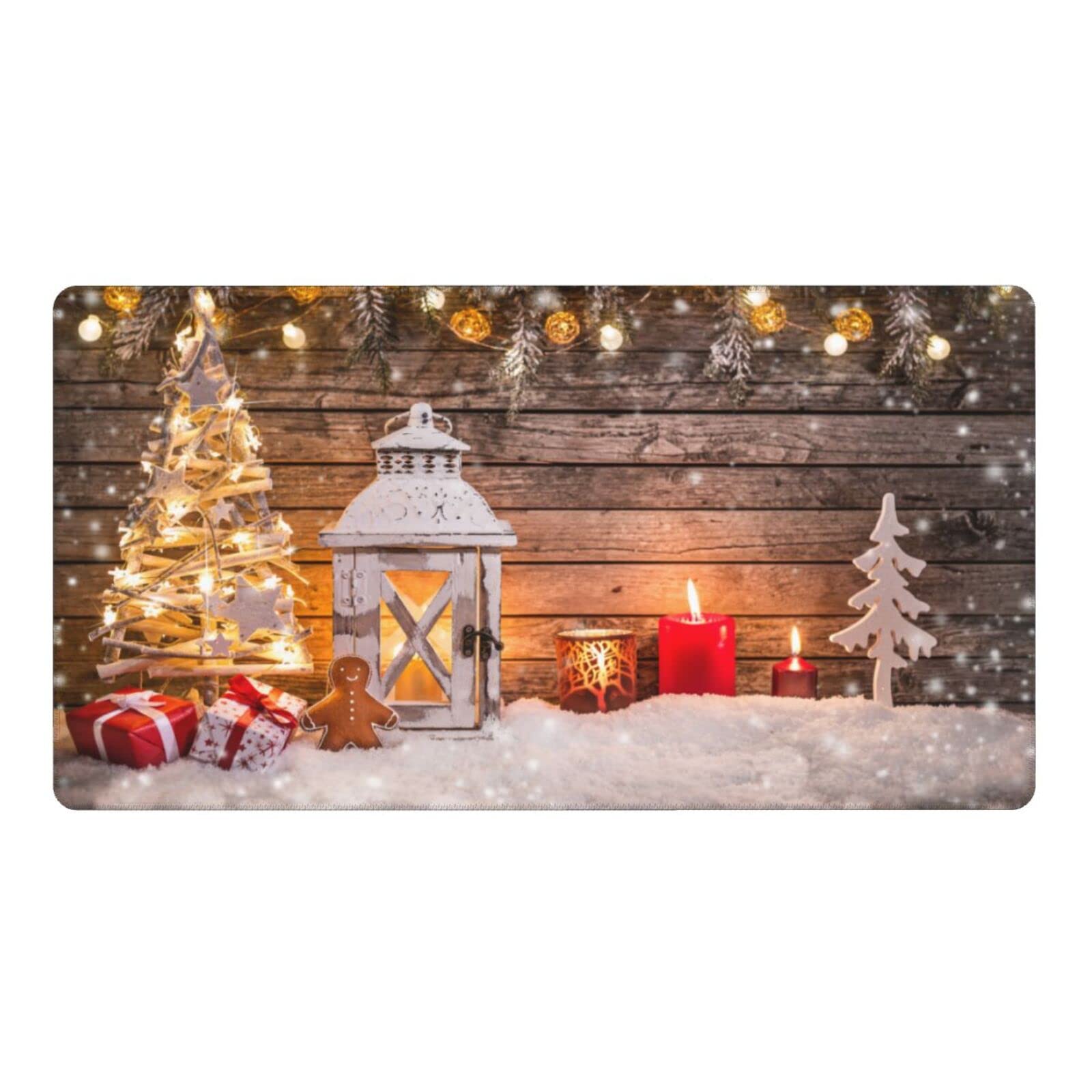 Merry Christmas Wooden Board Candle Desk Mat - 16