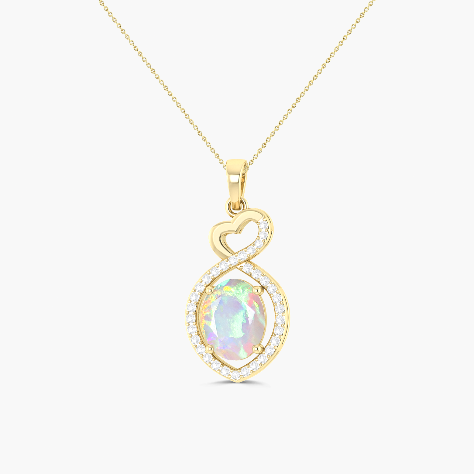 Elegant White Opal Pendant Necklace with Infinity Symbol Design - Perfect for Anniversary Gifts & Everyday Jewelry