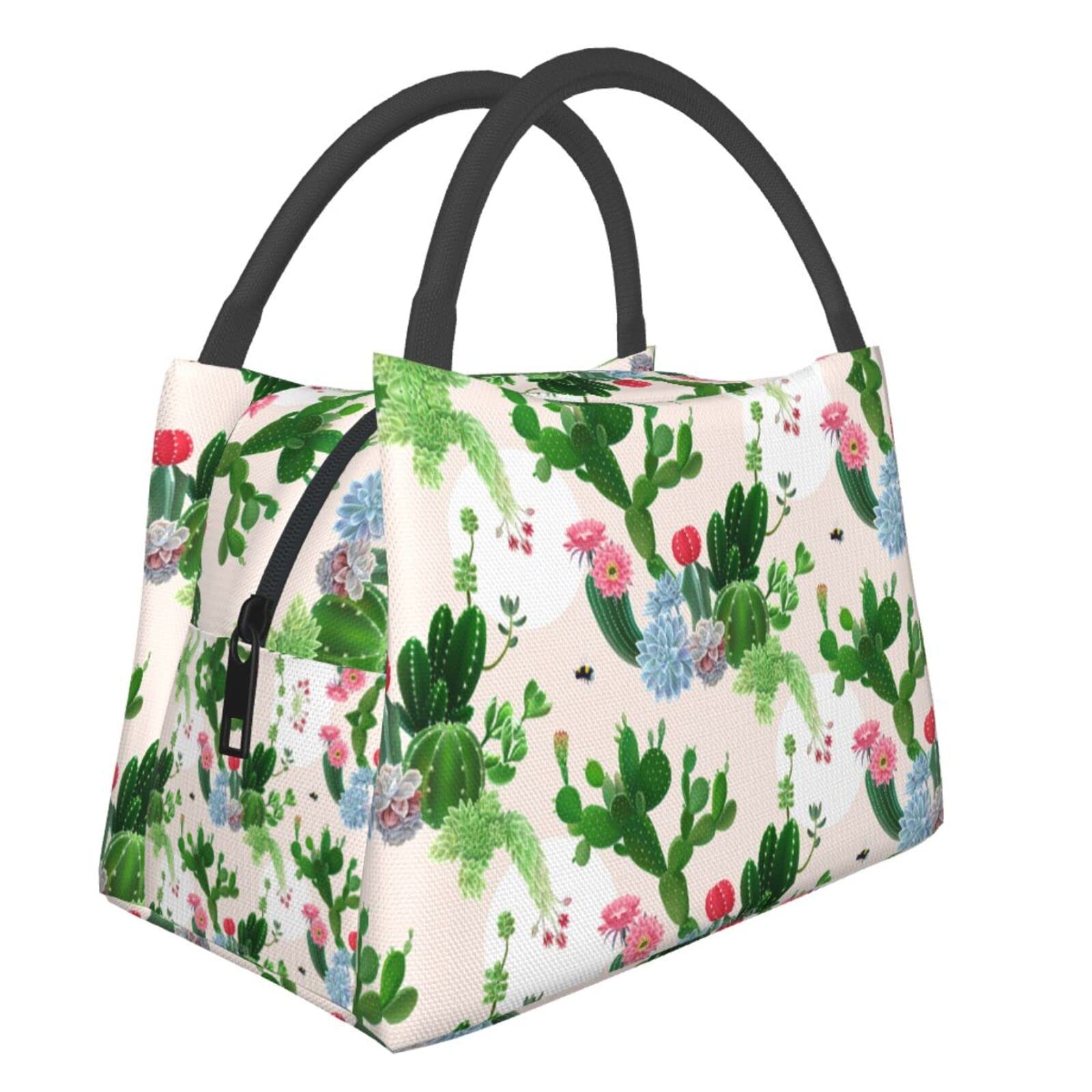 ASYG Insulated Cactus Lunch Box - Portable & Cute Tote Bag for Plants Picnic, School, Work & Outdoor Meals | BPA-Free Meal Container