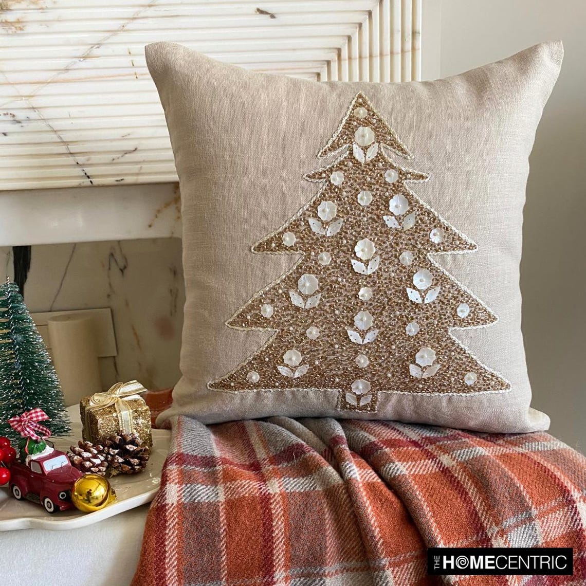 Luxury Gold Linen Decorative Throw Pillow Cover - Elegant Home Decor for Sofa, Bed & Living Room - Perfect for Boho, Farmhouse & Modern Interior Design