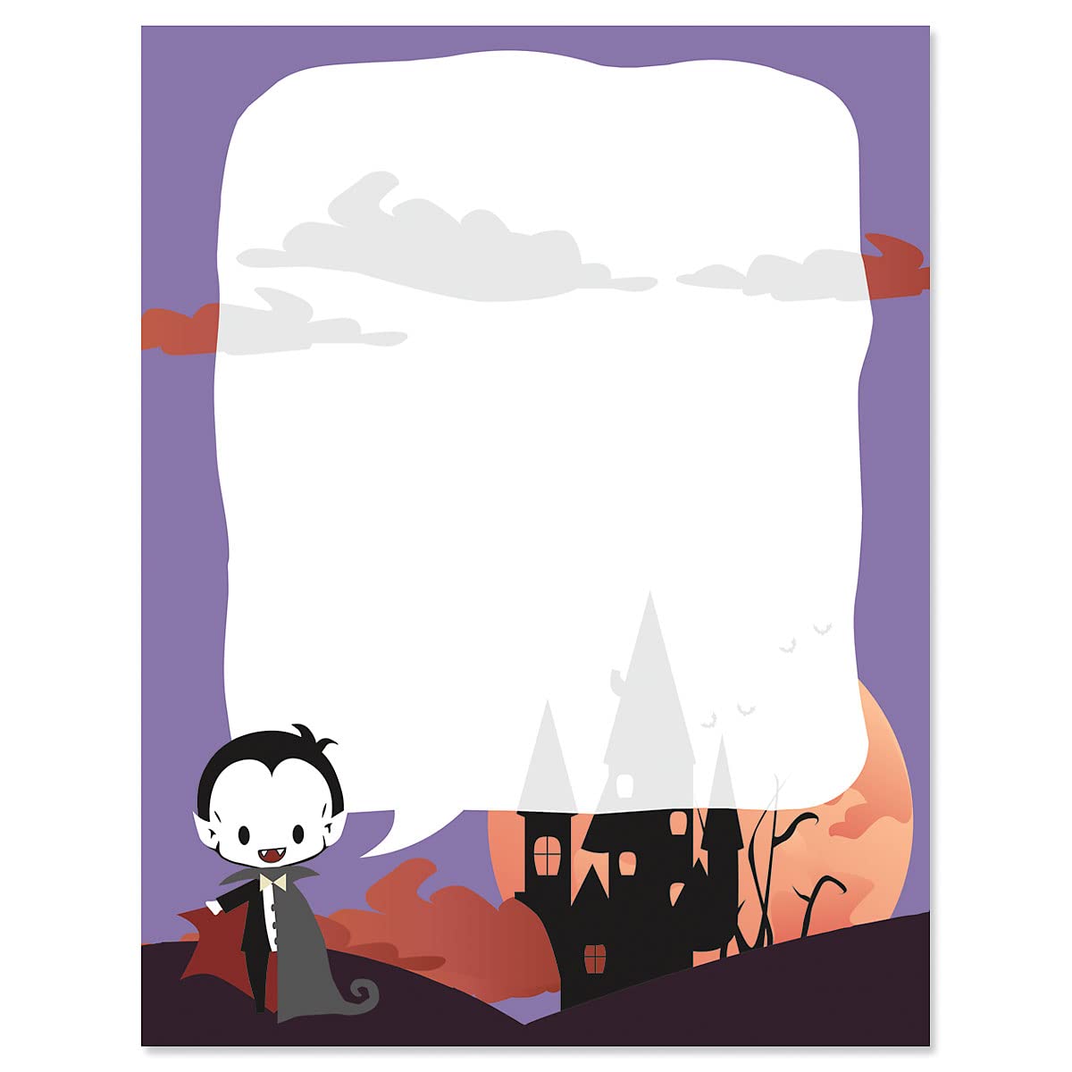 Vampire Halloween Letter Paper - 25 Sheets Gothic Stationery for Fall, Newsletters, Announcements & Invitations | Perfect for Halloween Parties, Themed Events & Spooky Correspondence