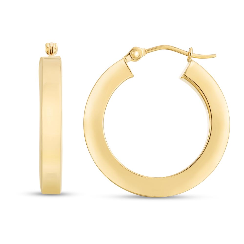 14K Gold 3mm Square Tube Hoop Earrings for Women - Minimalist Dainty Everyday Jewelry for Work, Party & Casual Wear