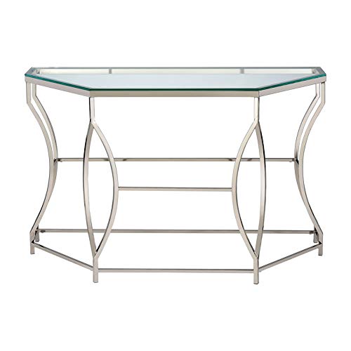 Annette Contemporary Chrome Metal Console Table - Modern Entryway & Hallway Furniture for Home & Office Decor | Stylish & Durable Design
