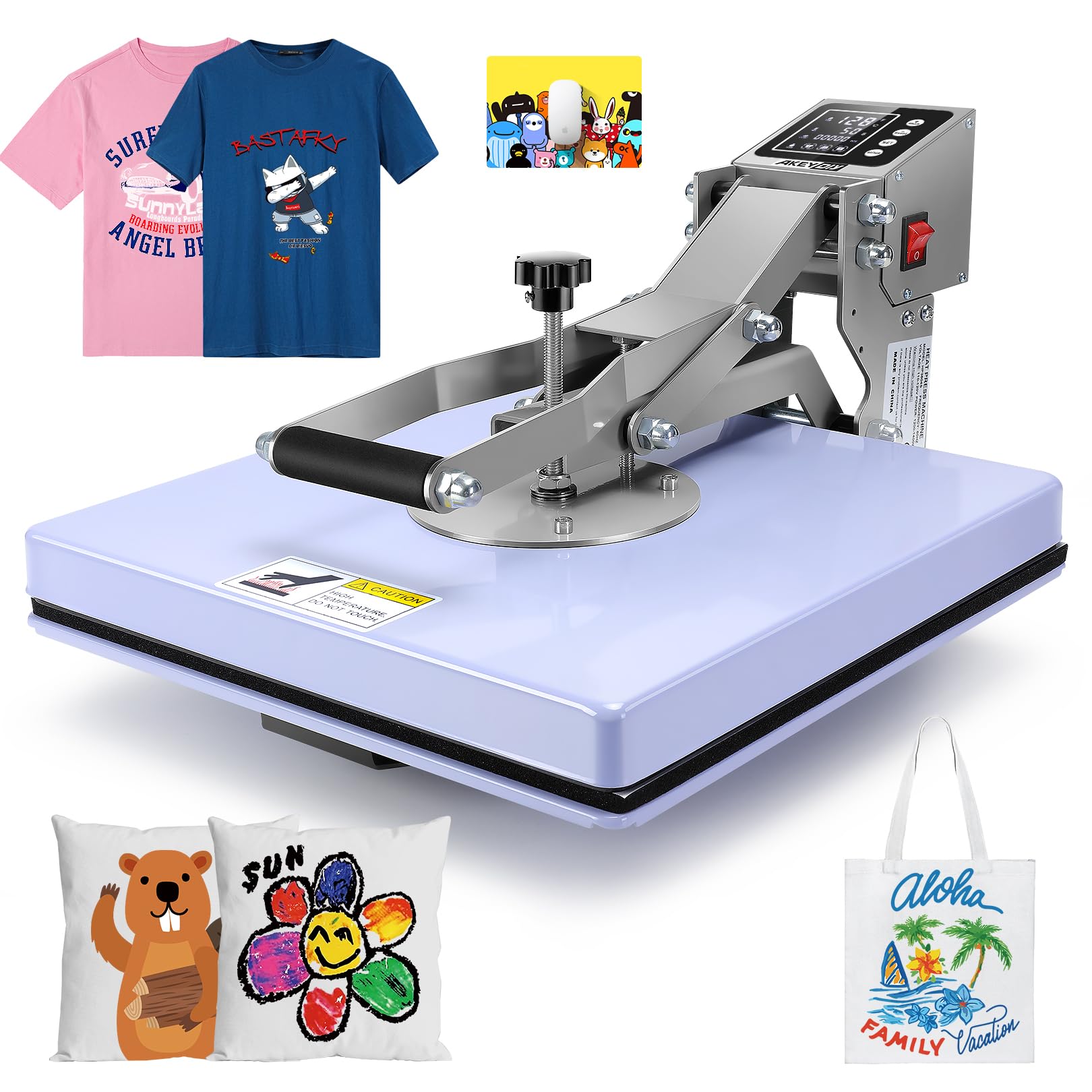 15x15 Inch Digital Clamshell Heat Press Machine - Industrial Grade Sublimation Transfer Printer with Slide Out Tray for T-Shirts, Bags, Pillows & Plates | Perfect for DIY Crafts, Custom Apparel & Small Business Printing