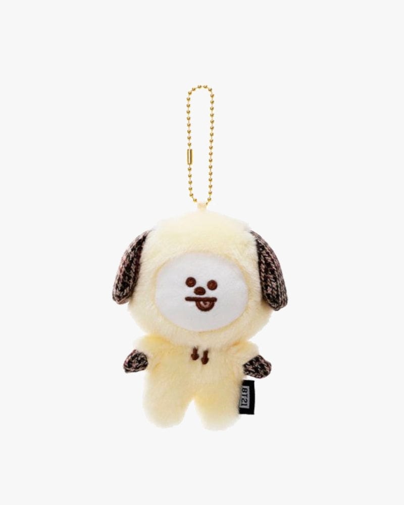 BT21 CHIMMY Glen Check Plush Bag Charm - Cute Kpop BTS Accessory for Backpacks, Purses & Keychains | Perfect for Kpop Fans & BTS Merch Collectors