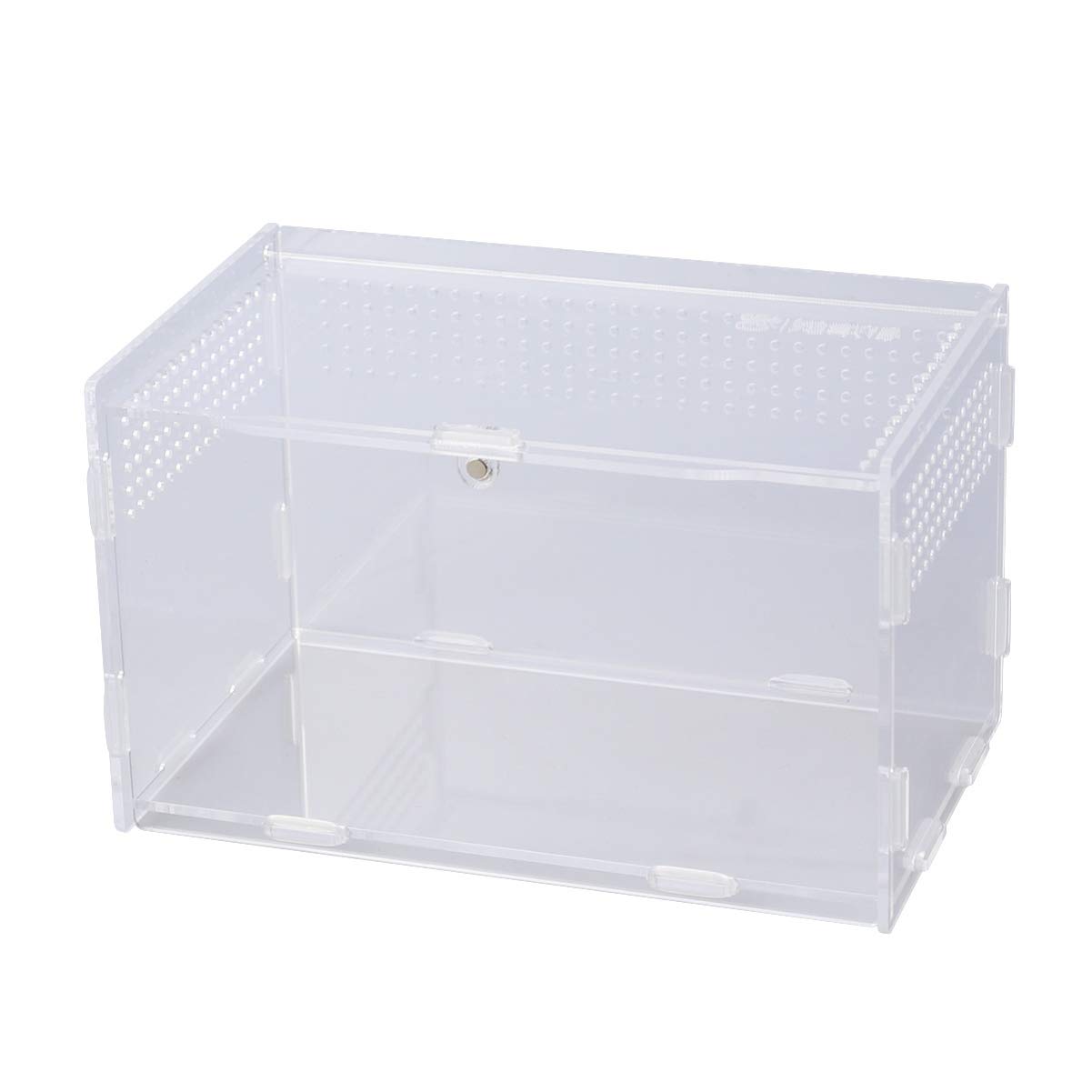 Baluue Acrylic Reptile Terrarium Tank 20x12x12cm - Spider Habitat, Reptile Breeding Enclosure & Feeding Box - Ideal for Pet Lizards, Snakes, Geckos & Small Reptiles - Perfect for Home, Office or Classroom Reptile Displays