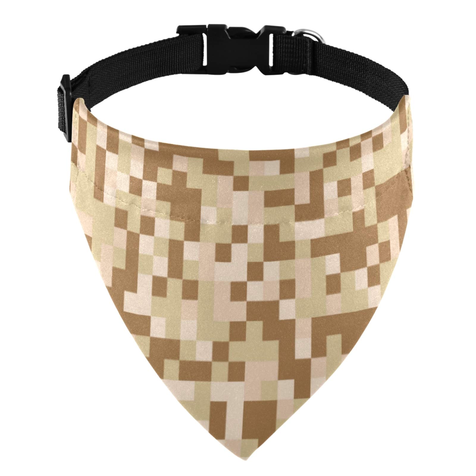Digital Camouflage Dog Bandana - Adjustable Dog Collar & Triangle Scarf for Small Medium Large Dogs & Cats - Perfect for Outdoor Adventures, Pet Photos & Daily Wear