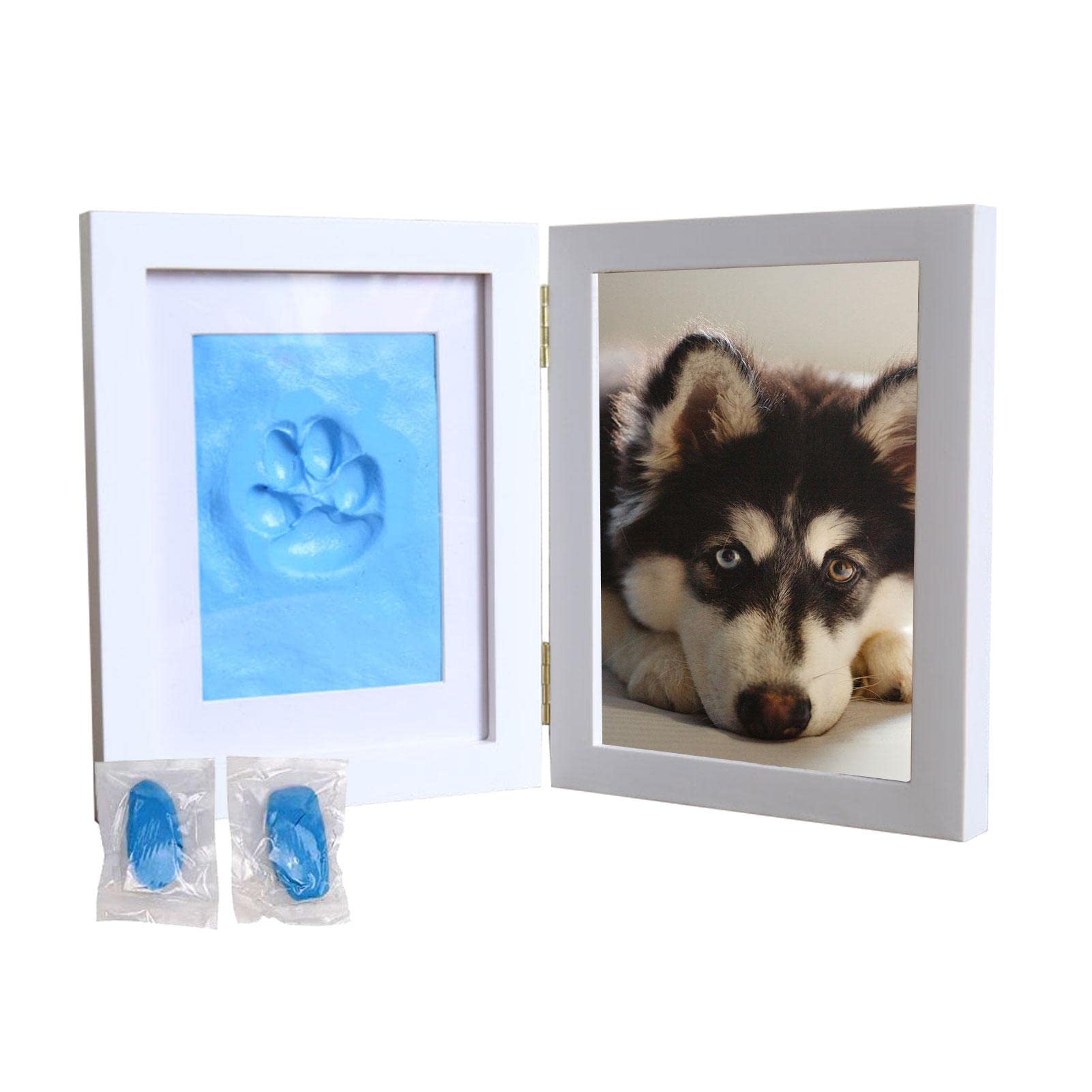 Wooden Paw Print Picture Frame - Handcrafted Dog Memorial Gift for Pet Lovers | Perfect for Displaying Cherished Pet Photos & Paw Prints at Home or Office