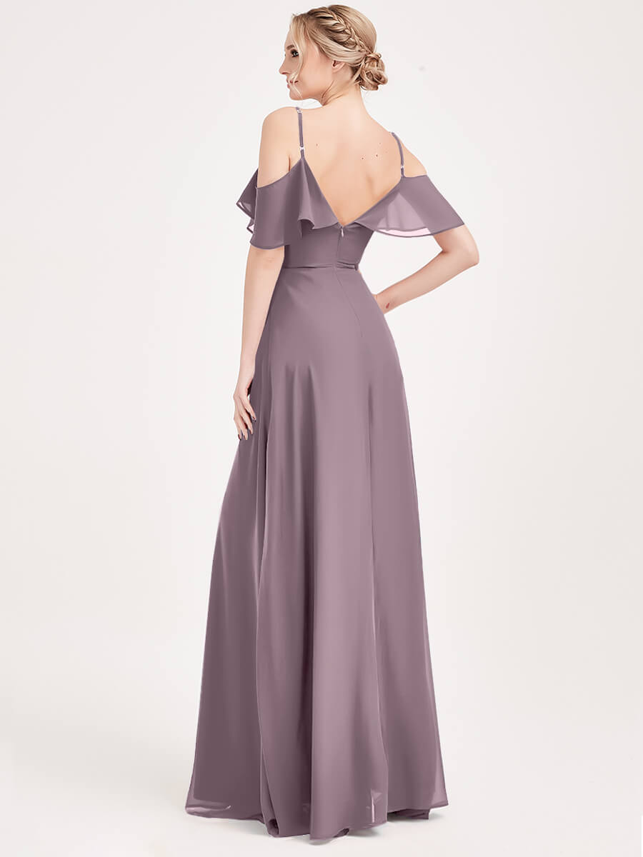 Elegant Chiffon Flounced Convertible Bridesmaid Dress - 3-Way Styling for Weddings, Parties & Special Occasions