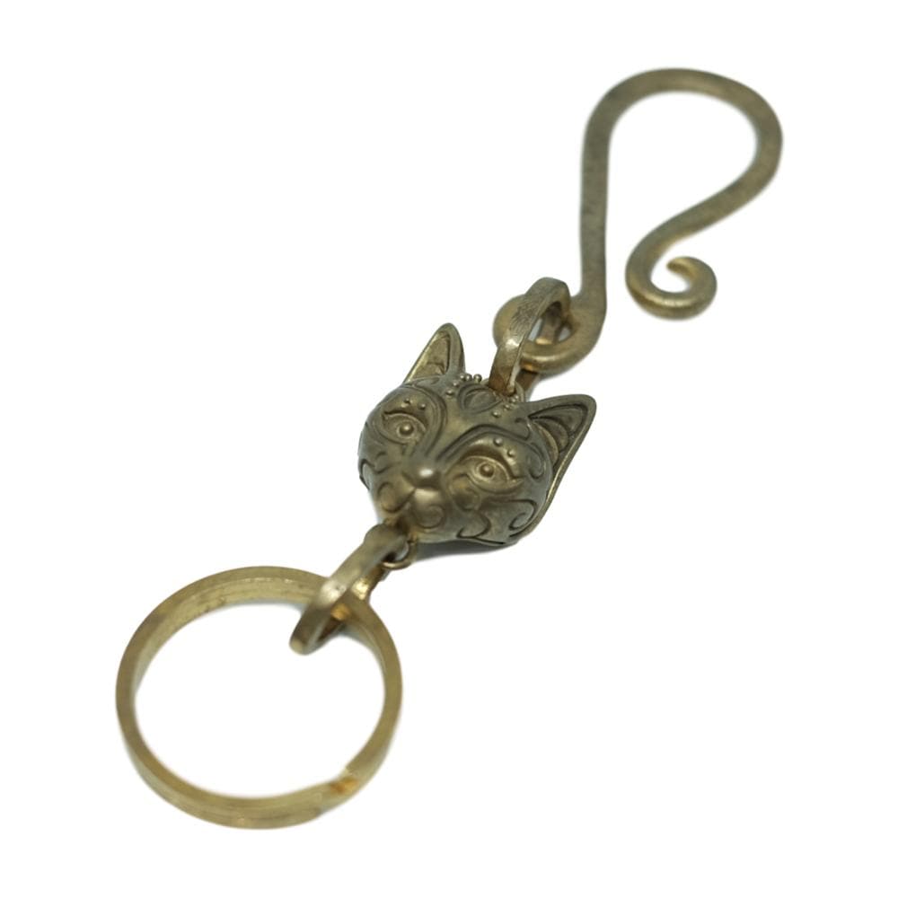 Big Black Maria All Brass Cat Keychain in Gold - Stylish and Durable Keyring for Cat Lovers, Perfect for Gifts, Home Decor, or Everyday Use