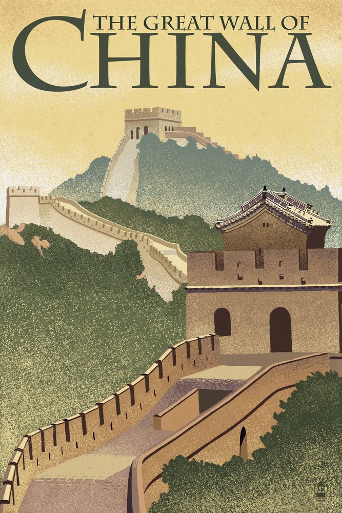 Great Wall of China Metal Wall Art - 24x36 Inch Premium Aluminum Print, Gallery Quality Lithograph Style Home Decor - Perfect for Living Room, Office or Asian-Themed Interior Design