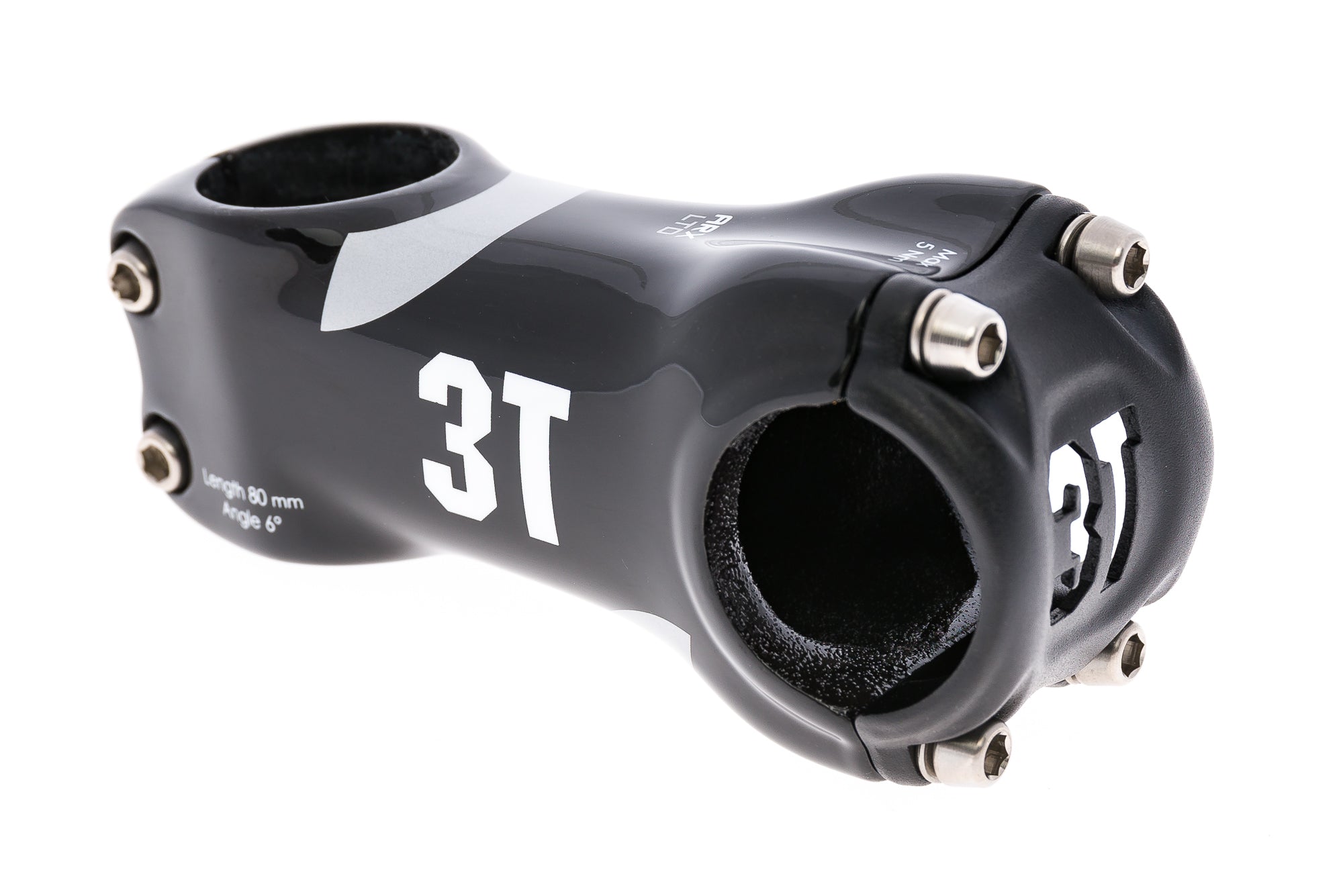 3T ARX LTD Carbon Fiber Road Bike Stem - 31.8mm Clamp, 80mm Length, 6 Degree Angle, Lightweight & Durable for Cycling Enthusiasts - Perfect for Road Racing, Commuting & Performance Biking