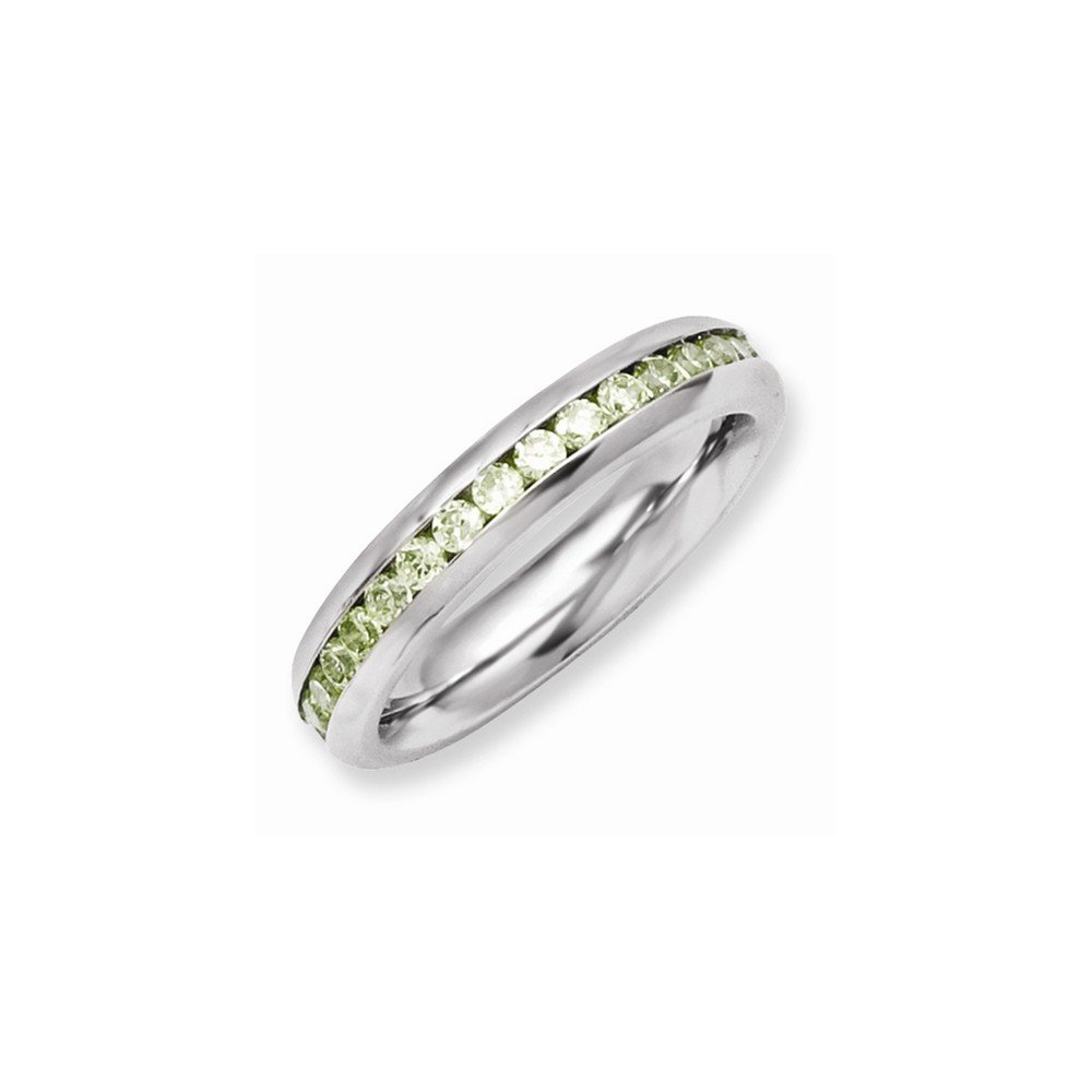 14k Stainless Steel 4mm August Birthstone CZ Ring for Women's Jewelry Gift