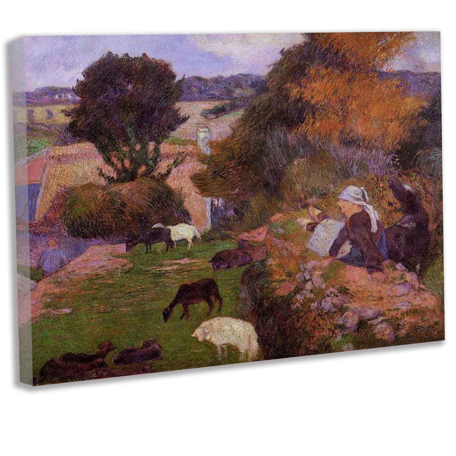 Paul Gauguin 'Willows' Impressionist Framed Canvas Wall Art - 20x24 inch (50x60cm) Oil Painting Reproduction for Bedroom & Living Room Decor - Ready to Hang | Perfect for Home, Office & Gift Giving