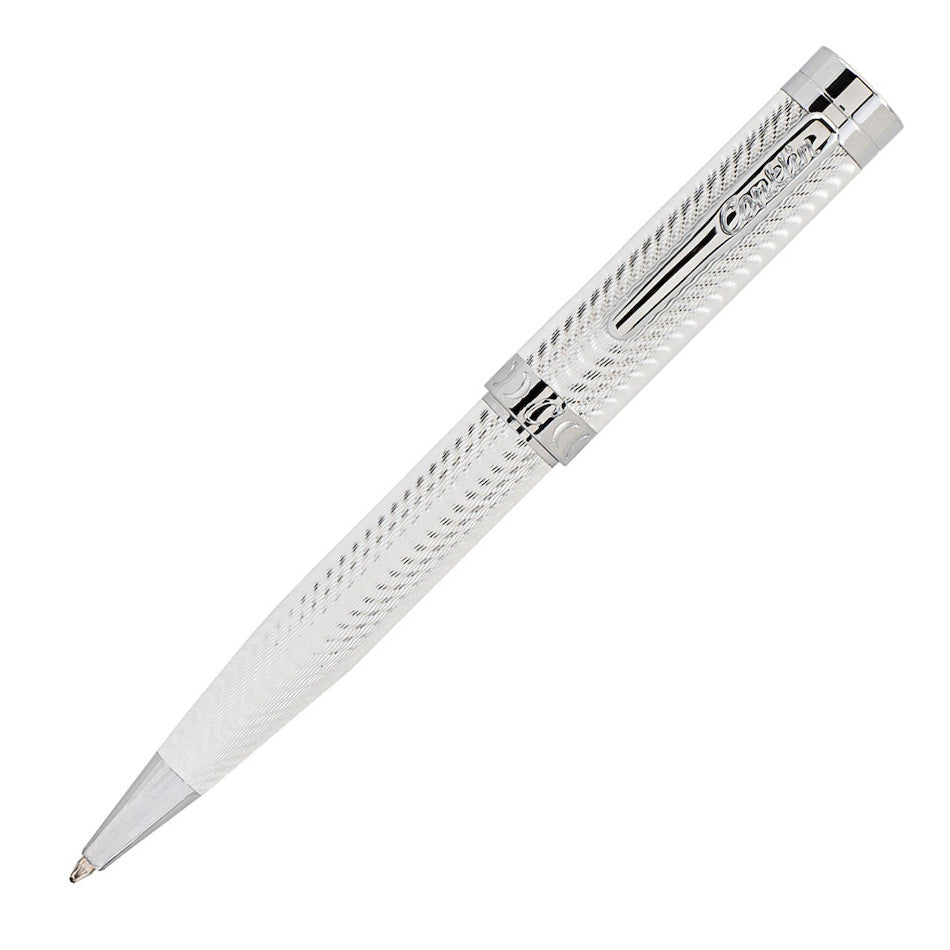 Conklin Herringbone Signature Ballpoint Pen - Premium Silver Writing Instrument for Professionals & Gift Giving - Perfect for Office, Business Meetings & Graduation Presents