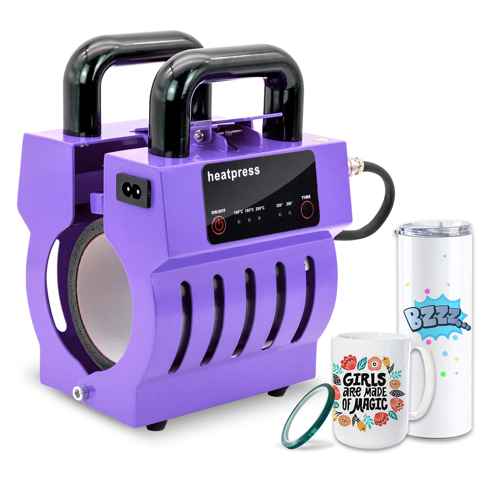 CAPTOK Sublimation Mug Press Machine - DIY Heat Press for 10oz-15oz Mugs & Skinny Tumblers (Purple) | Perfect for Custom Cup Making, Personalized Gifts & Small Business Printing
