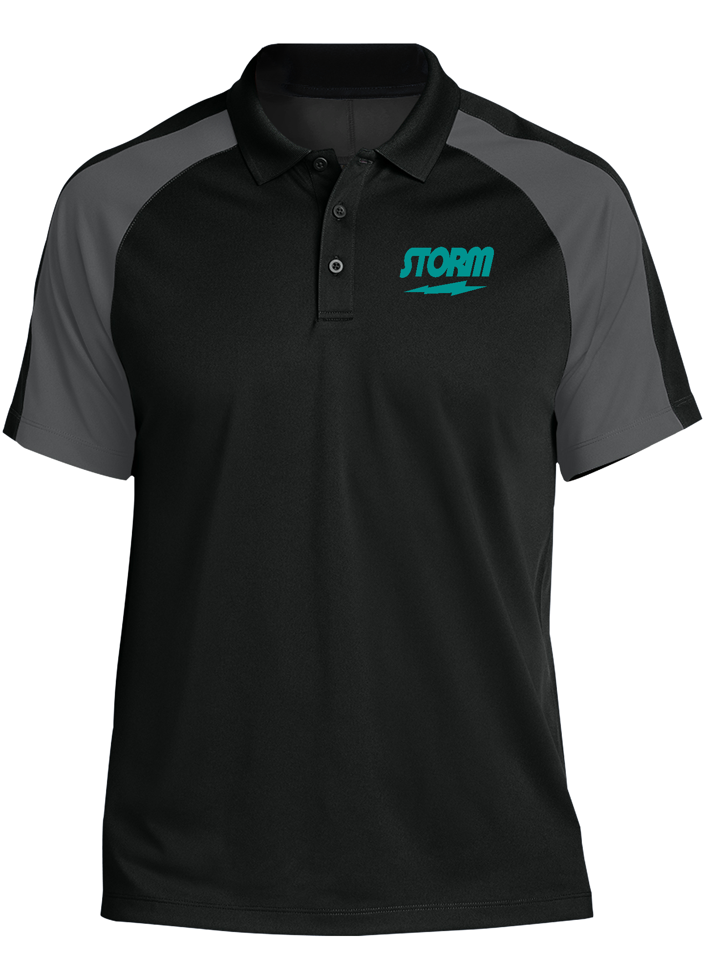 Storm Teal Tournament Polo Shirt for Men - Black & Gray - Performance Golf & Casual Wear